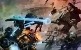 Free download Warhammer 40k - Tau Fighting Space Marines [Copyright MajesticChicken] free photo or picture to be edited with GIMP online image editor